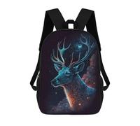 sinyumoney Galactic Deer Profile Mochilas De 17 Pulgadas Para Niños, Mochilas Escolares Impresas En 3D Para Estudiantes De Primaria Y Secundaria, Para Niños Y Niñas.