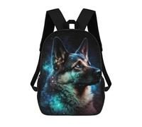 sinyumoney Galactic Dog Portrait -13 Mochila Escolar De 17 Pulgadas Para Adolescentes, Con Estampado 3D, Ajustable Y Con Bolsillos, Ideal Para Niños, Niñas Y Estudiantes.
