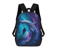 sinyumoney Galactic Dolphin Art Print Mochila Escolar Informal Para El Día A Día, Para La Escuela, El Trabajo Y Los Viajes Para Hombres, Mujeres Y Adolescentes. 17inch