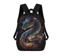 sinyumoney Galactic Dragon Art Print-2 Mochila Escolar Infantil De 17 Pulgadas, Impresa En 3D, Estilo Casual, Para Niños, Ideal Para Viajes, Como Mochila Escolar O Para Llevar Libros.