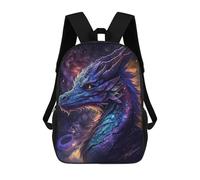 sinyumoney Galactic Dragon Artwork-10 Mochilas Infantiles Impresas En 3D De 17 Pulgadas. Mochila Escolar Informal Impresa En 3D Para Niños De Primaria Y Secundaria.