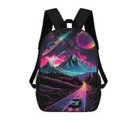 sinyumoney Galactic Drive Adventure Mochila Escolar Ligera Mochila Escolar De Día Mochila Para Libros Para La Universidad Para Acampar Aventuras Al Aire Libre Y Viajes Diarios 17inch