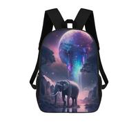 sinyumoney Galactic Elephant Majesty Mochila Escolar Infantil Impresa En 3D, Mochila Informal De Moda Para Niños, Mochila De Viaje De Alta Capacidad Para Libros Para Niños 17inch