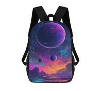 sinyumoney Galactic Fantasy Landscape -2 Mochila Escolar De 17 Pulgadas Para Adolescentes, Con Estampado 3D, Ajustable Y Con Bolsillos, Ideal Para Niños, Niñas Y Estudiantes.