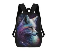 sinyumoney Galactic Fox Art Print Mochila Escolar De 17 Pulgadas Para Adolescentes, Con Estampado 3D, Ajustable Y Con Bolsillos, Ideal Para Niños, Niñas Y Estudiantes.