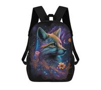sinyumoney Galactic Fox Fantasy Art Print Mochila Escolar Resistente Al Agua, Mochila De Viaje, Bolsa Para Computadora - Perfecta Para Viajes, Trabajo Y Uso Diario 17inch