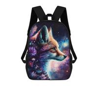 sinyumoney Galactic Fox Fantasy Art Print Mochila Escolar Resistente Al Agua, Mochila De Viaje, Bolsa Para Computadora Para Hombres, Mujeres Y Adolescentes 17inch