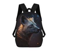 sinyumoney Galactic Fox Portrait -1 Mochilas Para Niños 17inch Mochila Escolar Mochila Escolar Impresa En 3D Para Niños De Primaria Y Secundaria
