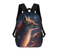 sinyumoney Galactic Fox Portrait -2 Mochila Escolar De 17 Pulgadas Impresa En 3D Mochilas Infantiles Mochila Genial Impresa En 3D Para Niños De Primaria Y Secundaria