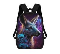 sinyumoney Galactic Fox with Flowers Mochila Infantil De 17 Pulgadas, Mochila Escolar Con Estampado 3D De Dibujos Animados Para Niños Y Adolescentes.