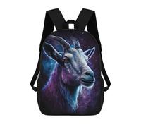 sinyumoney Galactic Goat Portrait-4 Mochila Escolar De 17 Pulgadas Impresa En 3D Mochilas Infantiles Mochila Genial Impresa En 3D Para Niños De Primaria Y Secundaria