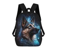sinyumoney Galactic Guardian German Shepherd Art Print -3 Mochila Escolar Infantil De 17 Pulgadas, Mochila Escolar Impresa En 3D Para Niños De Primaria Y Secundaria