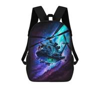sinyumoney Galactic Helicopter Adventure 17inch Mochila Escolar Impresa En 3D Para Niños, Mochila Escolar Informal De Moda, Mochilas De Viaje Para Niños Y Estudiantes.