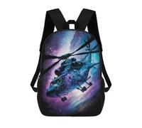 sinyumoney Galactic Helicopter Adventure -4 17inch Mochila Escolar Impresa En 3D Para Niños, Mochila Escolar Informal De Moda, Mochilas De Viaje Para Niños Y Estudiantes.