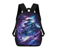 sinyumoney Galactic Helicopter Adventure -7 Mochila Escolar De 17 Pulgadas Impresa En 3D Mochilas Infantiles Mochila Genial Impresa En 3D Para Niños De Primaria Y Secundaria