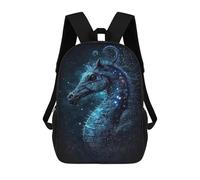 sinyumoney Galactic Horse Art Print Mochila Escolar Infantil De 17 Pulgadas, Impresa En 3D, Estilo Casual, Para Niños, Ideal Para Viajes, Como Mochila Escolar O Para Llevar Libros.
