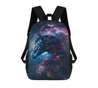 sinyumoney Galactic Horse Head Mochila Escolar Impresa En 3D 17inch Mochilas De Moda Para Niños, Mochilas Escolares Para Niños De Primaria Y Secundaria
