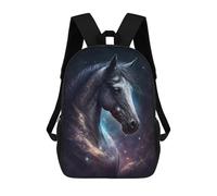 sinyumoney Galactic Horse Portrait -1 Mochila Escolar De 17 Pulgadas Para Adolescentes, Con Estampado 3D, Ajustable Y Con Bolsillos, Ideal Para Niños, Niñas Y Estudiantes.