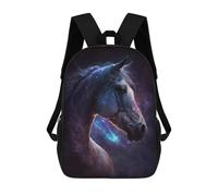 sinyumoney Galactic Horse Portrait-2 Mochila Escolar Secundaria Informal Para Viajes, Mochilas Para La Escuela Secundaria, Para Acampar, Aventuras Al Aire Libre Y Viajes Diarios 17inch