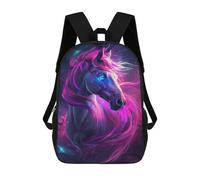 sinyumoney Galactic Horse Portrait Mochila Escolar Infantil De 17 Pulgadas, Mochila Escolar Impresa En 3D Para Niños De Primaria Y Secundaria