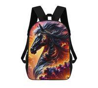 sinyumoney Galactic Horse Portrait Mochila Escolar Para Niños De 17 Pulgadas, Mochila Informal De Viaje Para Niños Y Niñas, Mochila De Gran Capacidad Para El Día A Día 17inch