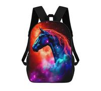 sinyumoney Galactic Horse Portrait Mochila Infantil, Mochila Escolar Impresa En 3D, Mochila Para Niños Y Niñas, Mochila Escolar Ajustable Para La Escuela Primaria 17inch