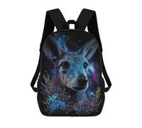 sinyumoney Galactic Kangaroo with Flowers Mochila Escolar Resistente Al Agua, Mochila Escolar De Negocios Para Hombres/mujeres 17inch