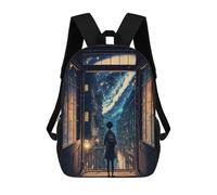 sinyumoney Galactic Library Doorway Mochila Escolar Impresa En 3D Mochilas Informales Para Niños Mochila Escolar Impresa En 3D Para Niños De Primaria Y Secundaria 17inch