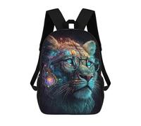 sinyumoney Galactic Lion Glasses Art 17inch Mochilas Escolares Impresas En 3D, Mochilas Escolares De Moda Para Niños De Primaria Y Secundaria