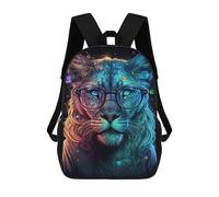 sinyumoney Galactic Lion Glasses Art Print Mochila Escolar Para La Escuela Secundaria, Preparatoria, Universidad Y Viajes Para Niños/niñas/adolescentes 17inch