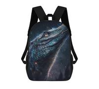 sinyumoney Galactic Lizard Head Mochila Escolar De 17 Pulgadas Para Adolescentes, Con Estampado 3D, Ajustable Y Con Bolsillos, Ideal Para Niños, Niñas Y Estudiantes.