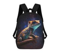 sinyumoney Galactic Lizard in Space Mochila Infantil De 17 Pulgadas, Mochila Escolar Con Estampado 3D De Dibujos Animados Para Niños Y Adolescentes.