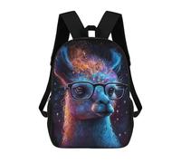 sinyumoney Galactic Llama Glasses Art Print Mochila Escolar Para Secundaria Y Preparatoria. Mochila Informal Para Adolescentes, Chicas, Chicos, Mujeres Y Hombres. 17inch