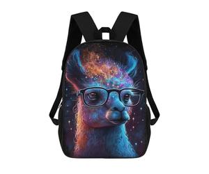 sinyumoney Galactic Llama Glasses Art Print Mochila Escolar Para Secundaria Y Preparatoria. Mochila Informal Para Adolescentes, Chicas, Chicos, Mujeres Y Hombres. 17inch