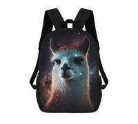 sinyumoney Galactic Llama Portrait Mochila Escolar Grande Para Niños, Niñas, Adolescentes, Hombres Y Mujeres 17inch