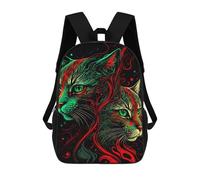 sinyumoney Galactic Love Mochila escolar, mochila de viaje, mochila universitaria, mochilas para adolescentes, niñas, niños, mujeres, hombres, Neon Cats Artistic Fusion, 17"