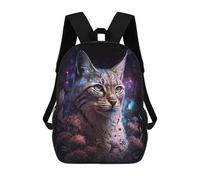 sinyumoney Galactic Lynx Celestial Feline Art Mochila Escolar De Moda, Mochila Para Material Escolar, Mochila Impermeable Informal Para Acampar, Aventuras Al Aire Libre Y Viajes Diarios 17inch