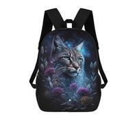 sinyumoney Galactic Lynx Celestial Feline Art Print -1 Mochilas Escolares, De Viaje Y Universitarias Para La Escuela/trabajo/viajes 17inch
