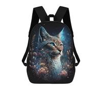 sinyumoney Galactic Lynx Celestial Feline Art Print Mochila Escolar, De Negocios, Para Portátil, Unisex, Informal, Para Adolescentes, Chicas, Chicos, Mujeres Y Hombres 17inch