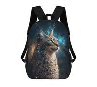 sinyumoney Galactic Lynx Celestial Feline Majesty -3 Mochila Escolar Impermeable Para Viajes, Mochila Para Ordenador Portátil, Ideal Para Acampar, Aventuras Al Aire Libre Y Viajes Diarios 17inch