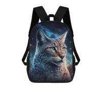 sinyumoney Galactic Lynx Celestial Feline Mochila Escolar Infantil Impresa En 3D Para Niños, Mochila De Viaje De Alta Capacidad, Mochilas Para Libros De 17 Pulgadas Para Niños