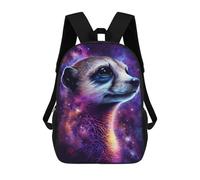 sinyumoney Galactic Meerkat Portrait -1 Mochila Escolar De 17 Pulgadas Para Adolescentes, Con Estampado 3D, Ajustable Y Con Bolsillos, Ideal Para Niños, Niñas Y Estudiantes.