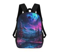 sinyumoney Galactic Moonlit Forest Reflections Mochila Escolar Infantil Impresa En 3D Para Niños, Mochila De Viaje De Alta Capacidad, Mochilas Para Libros De 17 Pulgadas Para Niños