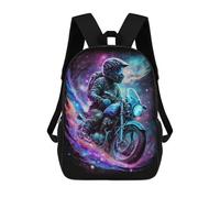 sinyumoney Galactic Motorcycle Ride -11 Mochilas De 17 Pulgadas Para Niños, Mochilas Escolares Impresas En 3D Para Estudiantes De Primaria Y Secundaria, Para Niños Y Niñas.