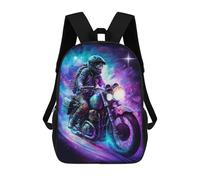 sinyumoney Galactic Motorcycle Ride -8 Mochila Escolar De 17 Pulgadas Impresa En 3D Mochilas Infantiles Mochila Genial Impresa En 3D Para Niños De Primaria Y Secundaria
