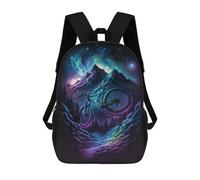 sinyumoney Galactic Mountain Bike Adventure -2 Mochila Escolar Grande Resistente Al Agua Para Portátil Para La Escuela/trabajo/viajes 17inch