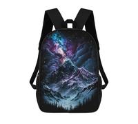 sinyumoney Galactic Mountain Landscape -2 Mochila Escolar Infantil De 17 Pulgadas, Impresa En 3D, Estilo Casual, Para Niños, Ideal Para Viajes, Como Mochila Escolar O Para Llevar Libros.
