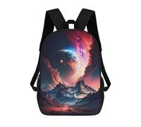 sinyumoney Galactic Mountain Planet Mochila Escolar Impresa En 3D Para Niños, Mochila Escolar Informal De Moda Para Viajes Para Niños Y Estudiantes 17inch