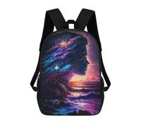 sinyumoney Galactic Ocean Sunset Mochila Infantil De 17 Pulgadas, Mochila Escolar Con Estampado 3D De Dibujos Animados Para Niños Y Adolescentes.
