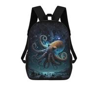 sinyumoney Galactic Octopus Majesty Mochilas Infantiles Impresas En 3D De 17 Pulgadas. Mochila Escolar Informal Impresa En 3D Para Niños De Primaria Y Secundaria.